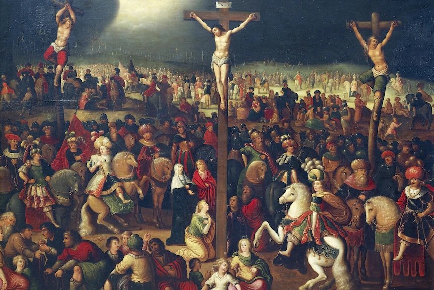A Multidão Junto á Cruz de Christo